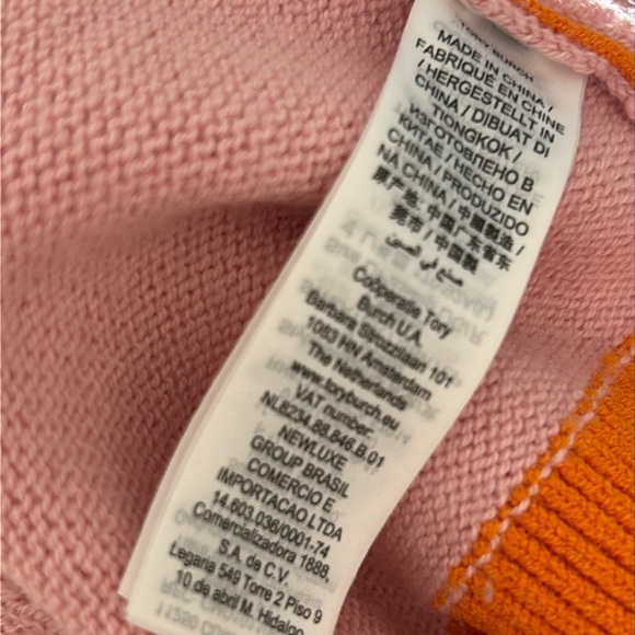 TORY BURCH SPORT PINK & Orange sweater cashmere & polyester - Picture 8 of 10